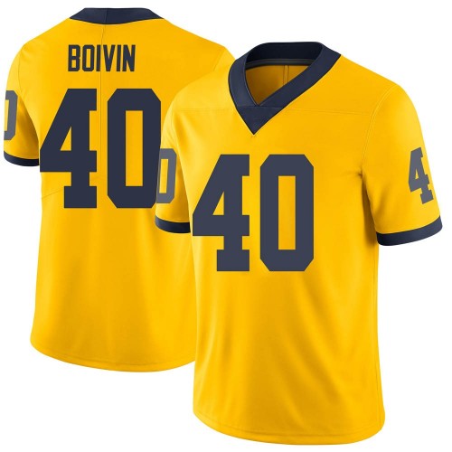Christian Boivin Michigan Wolverines Youth NCAA #40 Maize Limited Brand Jordan College Stitched Football Jersey JNZ0254SF